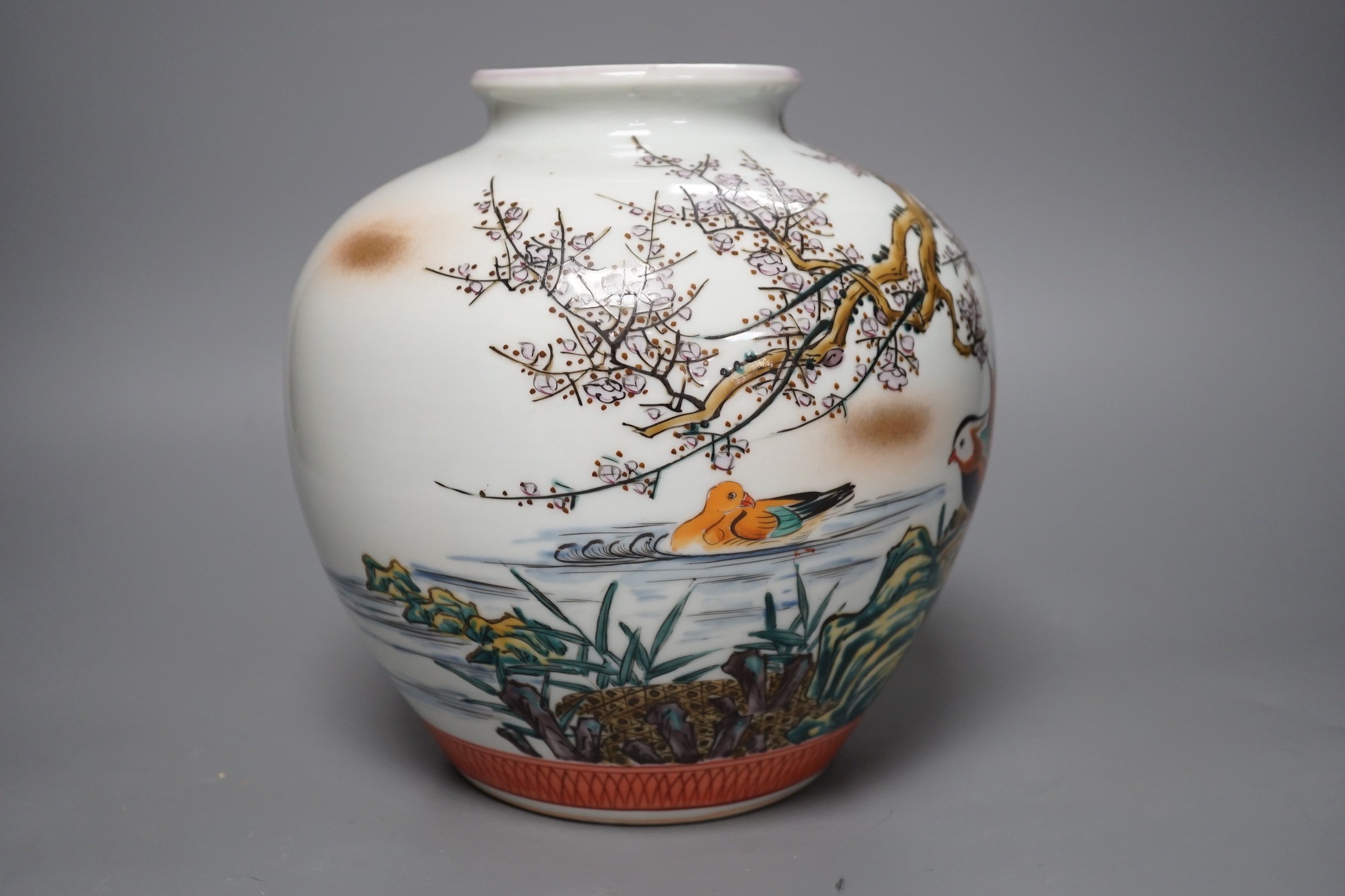A Japanese Kutani vase, 21cms high